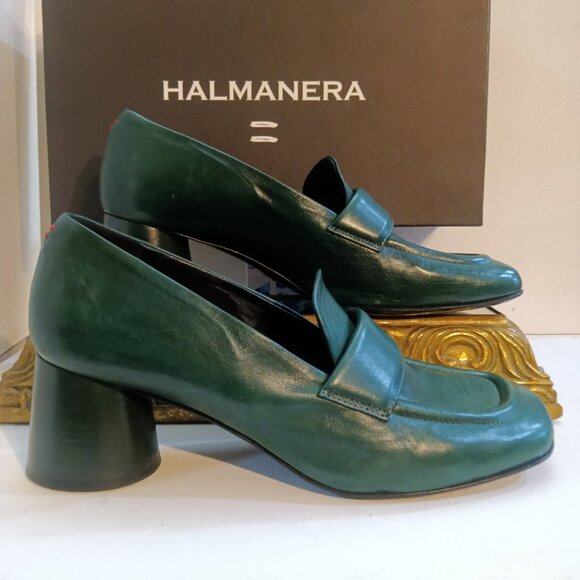 Halmanera DANI03 Baron Petrolio Green Leather Round Heeled Loafer 39.5 - Picture 3 of 12